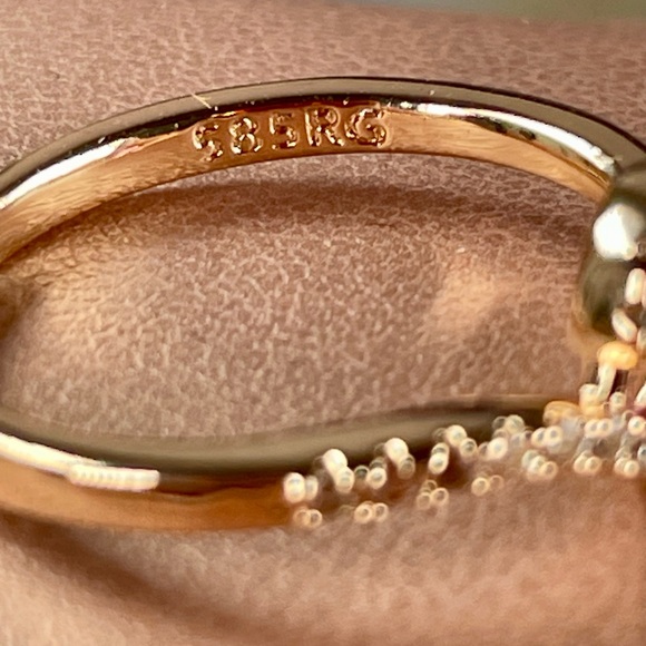 1.2ct Lav/Pink Sapphire 14K Rose Rolled Gold Ring - Picture 5 of 8